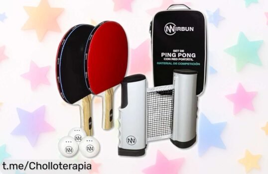 Set completo de ping pong Nirbun con red extensible, palas profesionales y pelotas 3 estrellas rebajado para que disfrutes partidas épicas en casa o fuera ¡Corre que vuela esta oferta limitada!
