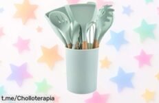 Set de 12 utensilios de cocina OPDOS con mango de madera, ahora a un super precio loco que te hará disfrutar más al cocinar. No lo pienses, ¡hazlo tuyo y dale sabor a tus platillos!