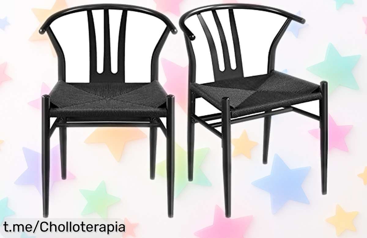 Sillas de comedor Yaheetech con estructura metálica y ratán tejido, super chollo a precio rebajado para que tu hogar luzca increíble ¡No te lo pierdas!