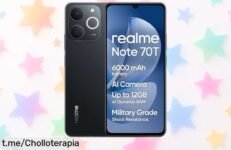 Smartphone realme Note70T 4G con batería bestial de 6000mA y cámara AI a precio loco, ¡no te quedes sin el tuyo! Stock limitado, las unidades se van volando.