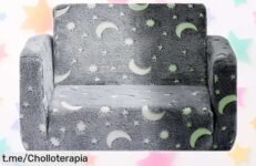 Sofá infantil 2 en 1 SuceBuy que brilla en la oscuridad, ¡ahora a precio rebajado! No dejes pasar este super chollo para que los peques disfruten jugando y leyendo. ¡Haz tu pedido ya!
