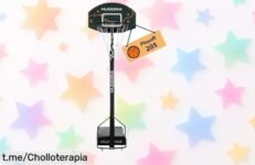Soporte de baloncesto HUDORA Playoff 205, el aliado perfecto para que tus peques crezcan jugando. ¡Súper estable y ajustable! Aprovecha este precio rebajado por tiempo limitado: un chollazo irresistible que transformarás cada partido en una gran aventura. ¡No te quedes sin él!