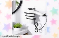 Soporte metálico para secador y rizador Tindbea: aprovecha esta oferta limitada que organiza tu baño, ahorra espacio y es súper resistente. ¡No te pierdas este chollo que hará tu vida más fácil a un precio rebajado solo por tiempo limitado!