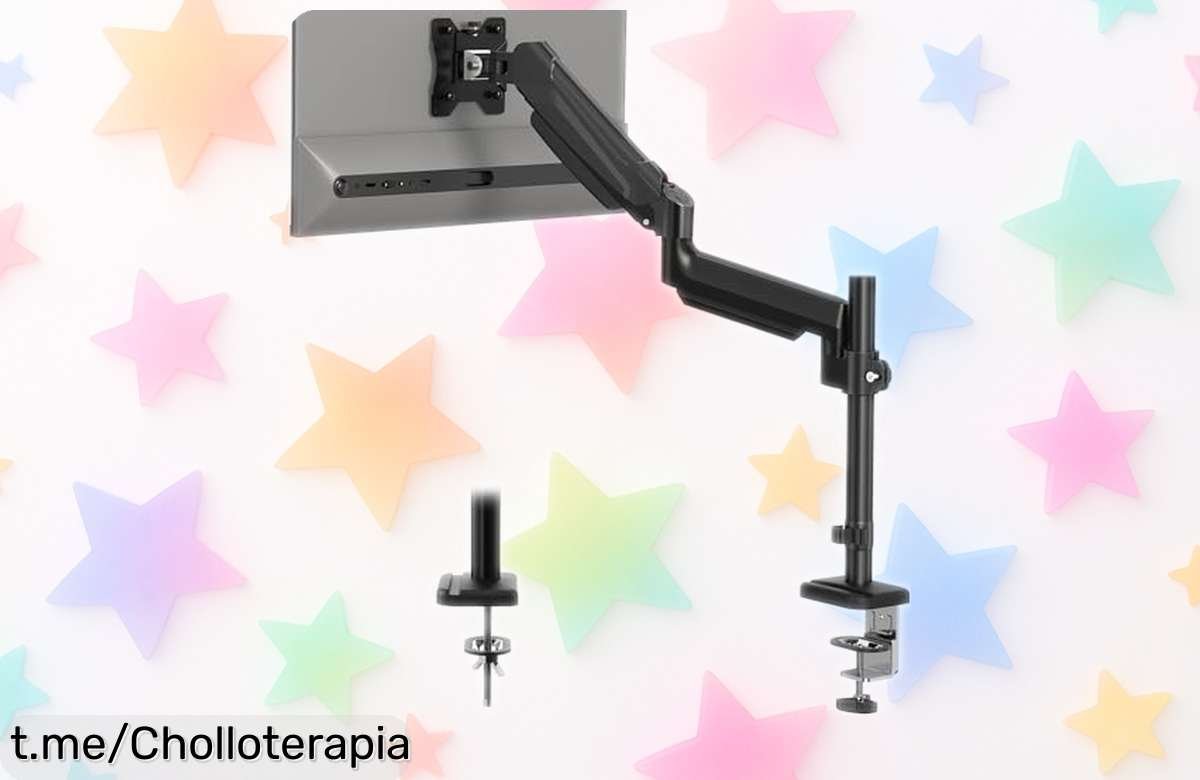Soporte para monitor Bontec súper estable con resorte de gas que ajusta pantallas hasta 34” precio rebajado rapidísimo y oferta limitada ¡corre que vuelan!