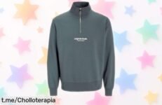 Sudadera Jack & Jones Jorvesterbro media cremallera resistente al agua con corte libre y tela mezcla poliéster algodón en precio rebajado chollazo que no dura para siempre ¡corre que vuelan!
