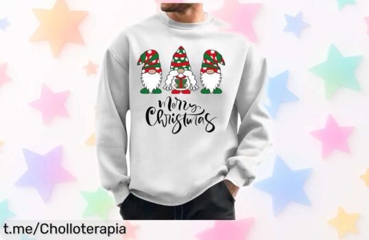 Sudadera Navidad hombre talla grande con Papá Noel, secado rápido y manga larga con descuento brutal ya disponible; precio rebajado que no durará mucho corre por este super chollo único antes de que se agote