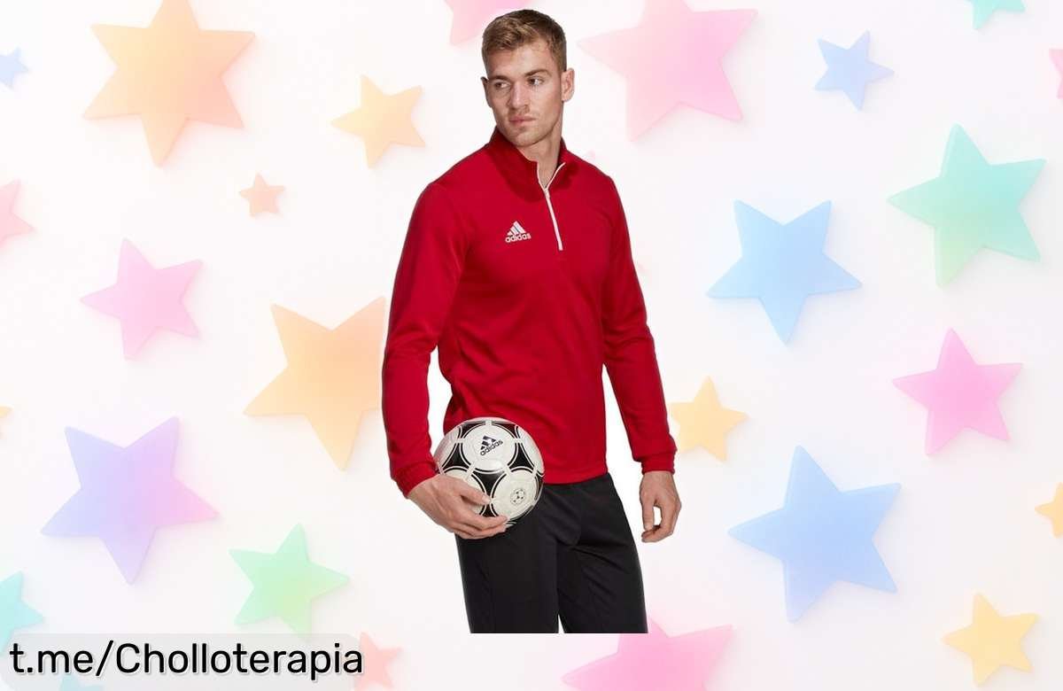 Sudadera deportiva Adidas Entrada 22 para hombre con descuento brutal, un super chollo en azul, rojo y negro que no durará mucho ¡date prisa y consigue esta caída de precio única antes de que vuelen!