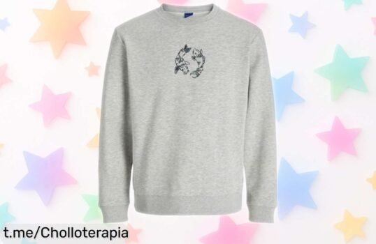 Sudadera gris claro Jack & Jones con puños fuertes y cuello redondo alucinantemente rebajada para que te la lleves ya, pocas unidades disponibles y esta oferta loca se va volando ¡no lo pienses más!