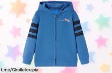 Sudadera infantil con capucha vidaXL azul, estampado de monopatín y precio rebajado: ¡haz que tus peques brillen un estilo único antes de que se agoten!
