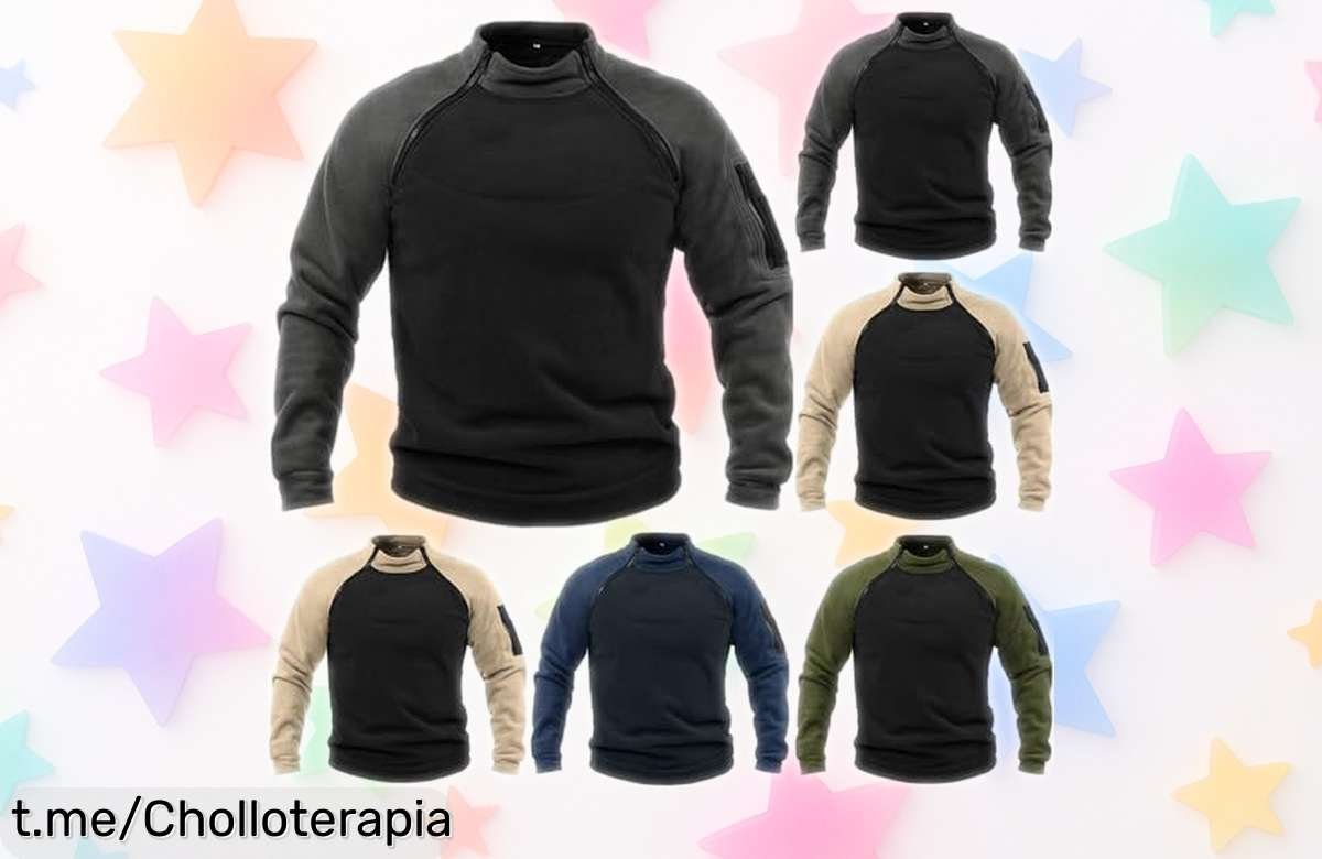 Sudadera táctica para hombre con cremallera y forro polar grueso súper cálido perfecta para el frío rebajada a precio locazo solo por tiempo limitado ¡date prisa que vuelan!