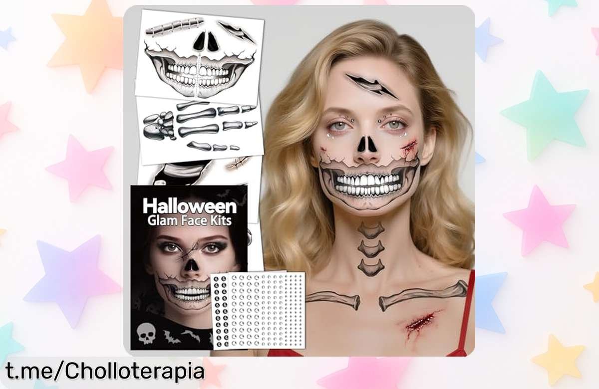 Tatuajes temporales de Halloween Acevegue: ¡transforma tu disfraz al instante con 10 diseños de calaveras que encantan! Ahora a un precio rebajado irresistible y limitado, corre antes de que se agoten.