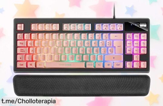 Teclado compacto Mars Gaming MKAX con iluminación RGB y sus 9 efectos que vibran al ritmo del sonido, ahora a precio rebajado ¡prepárate para jugar como un profesional con su reposamuñecas de gel! Oferta limitada, aprovecha ya este súper chollo