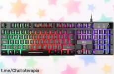 Teclado gaming Rii RK100 Plus retroiluminado con 7 colores LED, ahora a precio rebajado: ¡no te quedes sin este super chollo que hará vibrar tus partidas!