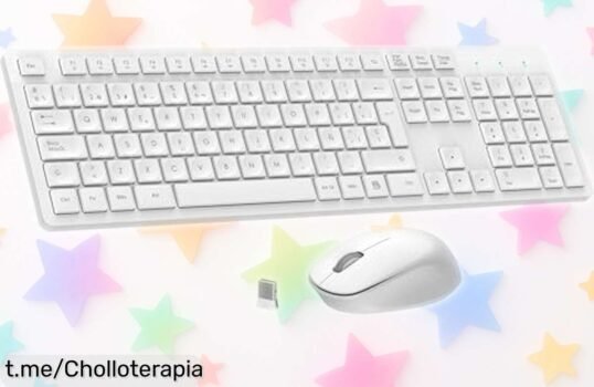 Teclado y ratón inalámbricos LeadsaiL con conexión ultra fija y batería que dura un montón, ahora a precio rebajado por tiempo limitadísimo para darle caña al trabajo sin líos ¡no lo dejes escapar!