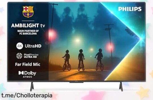 Tele 65 pulgadas Philips Ambilight con imagen 4K y sonido Dolby Atmos a precio bajísimo, ¡disfruta luces que cautivan y calidad de cine en casa ya! Oferta limitada que se esfuma rápido, no te quedes sin la tuya