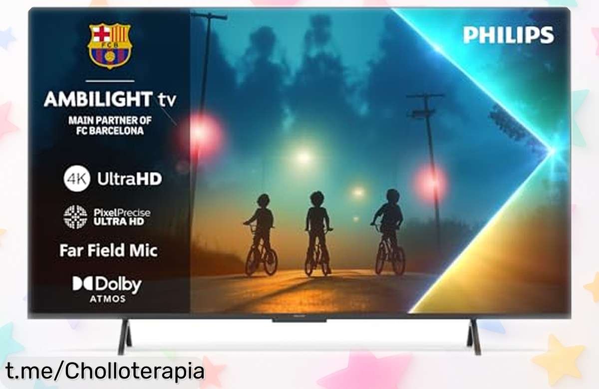 Tele 65 pulgadas Philips Ambilight con imagen 4K y sonido Dolby Atmos a precio bajísimo, ¡disfruta luces que cautivan y calidad de cine en casa ya! Oferta limitada que se esfuma rápido, no te quedes sin la tuya.