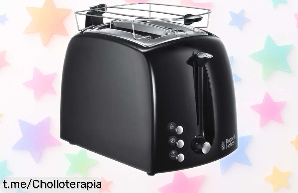 Tostadora Russell Hobbs Textures Plus con ranuras anchas y diseño en acero, funciones para descongelar y cancelar; precio rebajado que no se repetirá, ¡querrás tenerla ya antes de que suba otra vez!