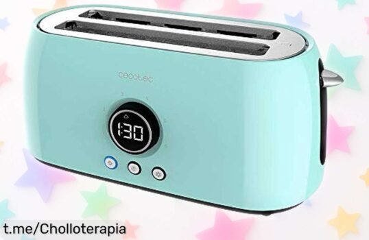 Tostadora digital Cecotec ClassicToast 15000 Blue con ranuras extraanchas para tostar 4 panes simultáneos y control total en seis niveles de tostado precio rebajado que no dura mucho ¡corre que vuelan!