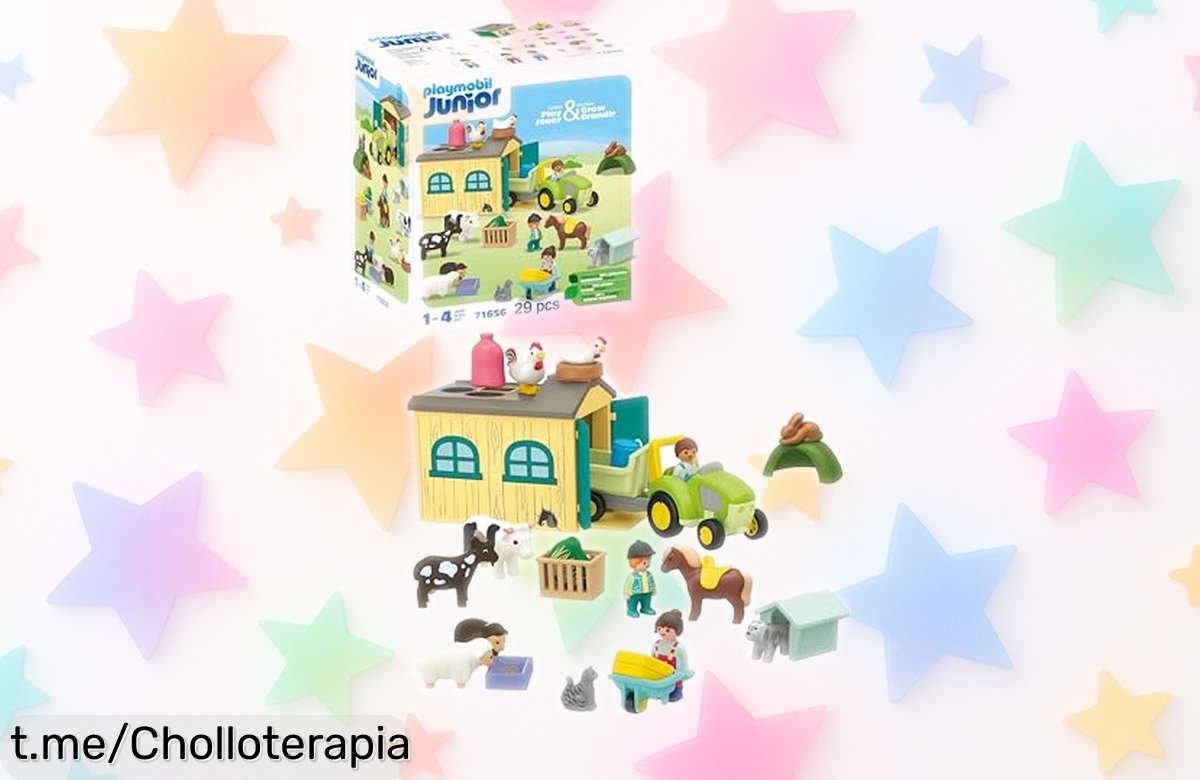Tractor Playmobil Junior 71656 para niños desde 1 año con piezas blanditas y diversión asegurada a un precio rebajado que no se repite ¡Date prisa que quedan pocas unidades!