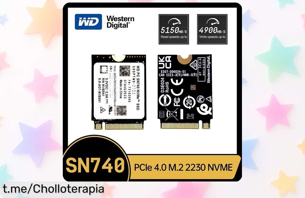 Unidad de estado sólido WD SN740 2TB SSD M.2 Gen4 con precio rebajado brutal, velocidad increíble y pocas unidades disponibles ¡corre que vuelan este super chollo temporal para mejorar tu equipo ya!