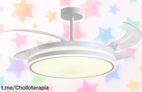 Ventilador de techo Atenas, el super chollo que refresca y alumbra tu hogar. Con motor DC silencioso y aspas desplegables, ahora a precio rebajado. ¡Corre! Quedan pocas unidades y esta oferta no durará para siempre.