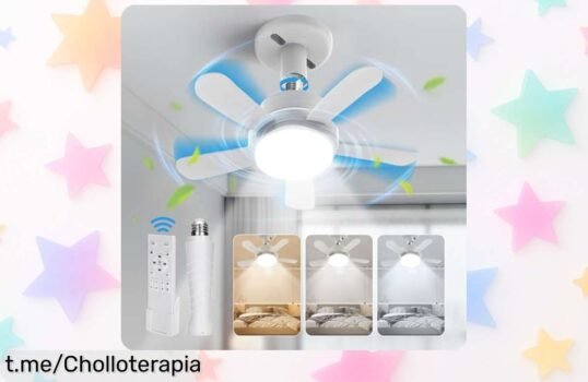 Ventilador de techo BLITZWILL con luz led y mando, 6 velocidades a precio rebajado para que tu hogar se refresque ya sin ruido ni líos ¡Corre que vuelan estas unidades!