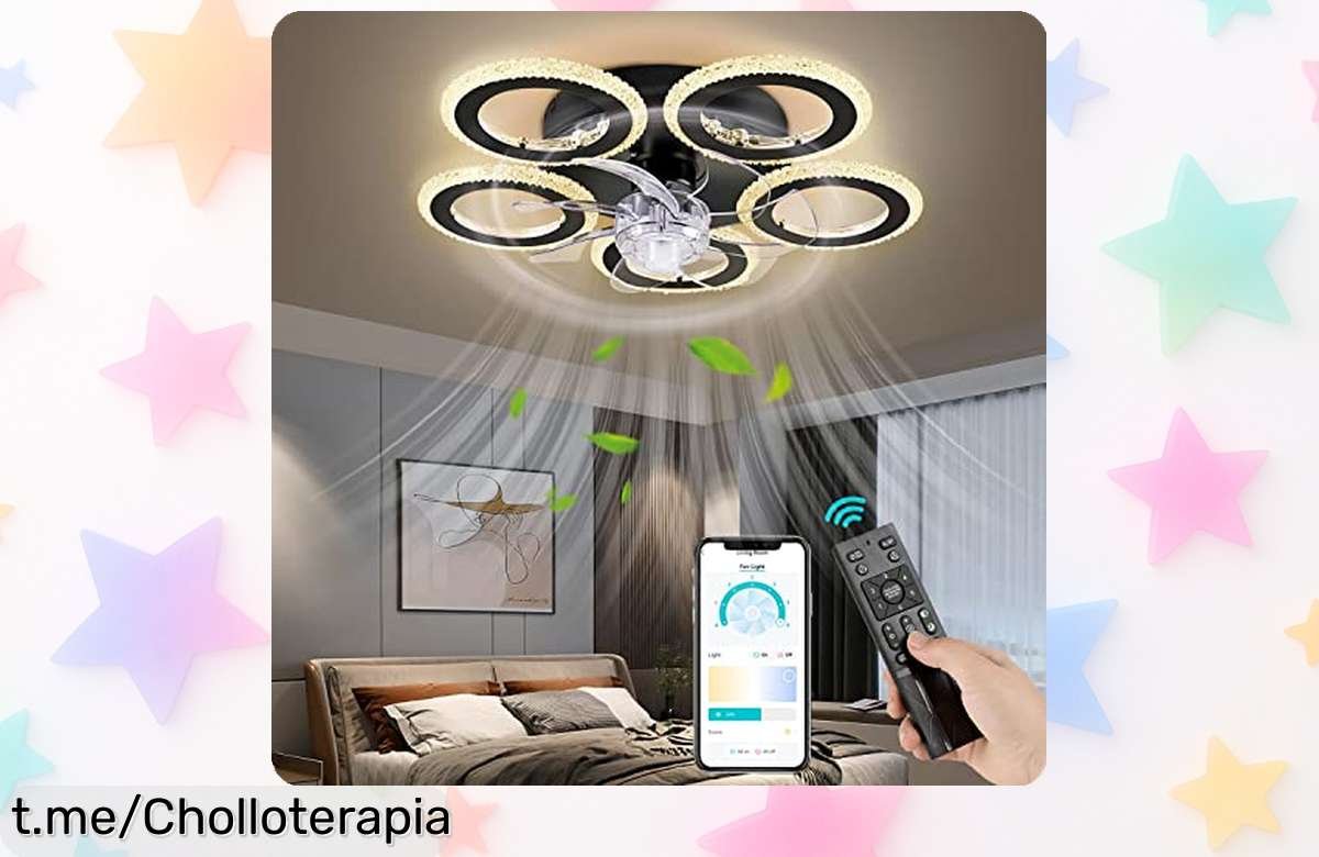 Ventilador de techo FIMEI 20.86 con luz ajustable y app control a precio rebajado súper chollo fresco ideal para cualquier espacio ¡Date prisa que esta caída de precio acaba ya!