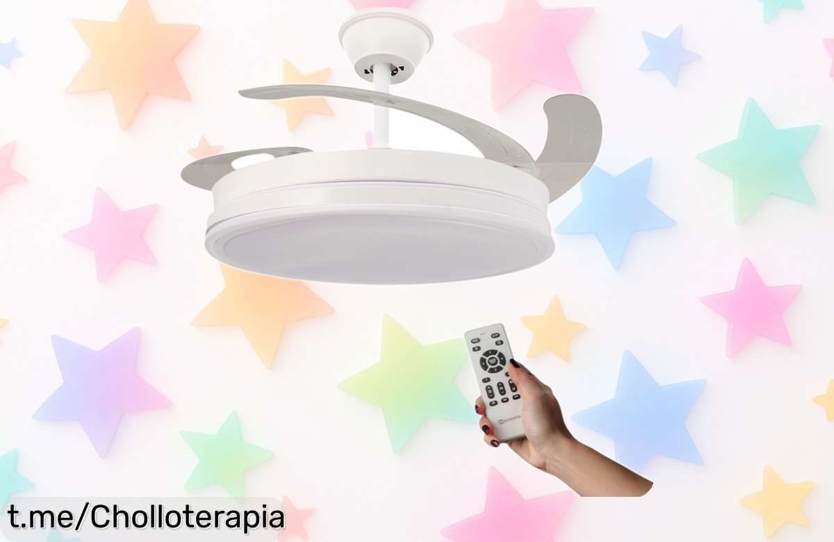 Ventilador de techo con luz LED y mando a distancia, el super chollo que necesitas en casa: motor silencioso, aspas retráctiles y 6 velocidades para diario. ¡No te quedes sin el tuyo! Aprovecha este precio loco antes de que se vaya volando, solo por tiempo limitado.
