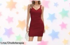 Vestido de fiesta borgoña Missufe, la oportunidad perfecta para brillar con estilo a precio rebajado. ¡No te quedes sin el tuyo y siéntete espectacular ya!