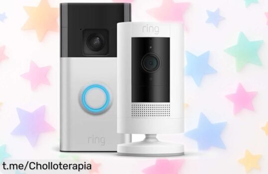 Videotimbre con cámara Ring y Stick Up Cam exterior rebajados, instalación en 5 minutos para vigilar tu casa día y noche desde el móvil ¡No pierdas este super chollo que te brinda control total ya!