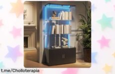 Vitrina de cristal con LED TIMORWTF, seguridad y estilo para tu colección a un precio rebajado que no verás otra vez; ¡apresúrate, se están yendo!