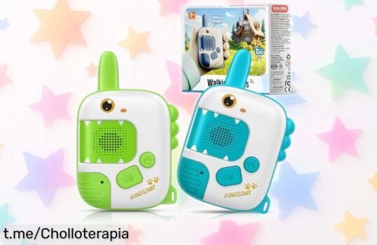 Walkie talkies dinos para peques de 3 a 8 años con diseño irresistible y alcance larguísimo, precio rebajado por tiempo limitado ¡un ofertón divertido que está volando! Comunicación sin complicaciones y juegos sin parar, no los dejes escapar
