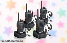 Walkie talkies eSynic 4PCS con alcance de 5 km, batería para todo el día y manos libres VOX a precio rebajado, una oferta que vuela y no puedes dejar escapar ¡Hazte con este super chollo antes de que desaparezca!