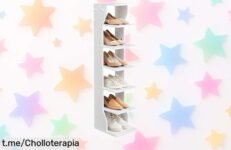 Zapatero estrecho Vasagle LBS200T14 súper resistente con 7 niveles y ganchos para espacios pequeños precio rebajado chollazo que no puedes dejar escapar corre antes de que se agote