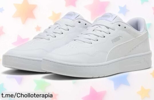 Zapatillas Court Lally de PUMA, ¡rebajadas a un precio loco que no se repite! Diseño cool y detalles en gris, perfectas para cualquier look. No te quedes sin las tuyas, ¡este super chollo vuela rápido!