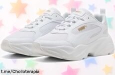 Zapatillas Puma Cassia 20 para mujer blanco oro súper ligeras y a precio rebajado aprovecha este ofertón exclusivo que vuela rápido no te quedes sin las tuyas ya misma oportunidad limitada¡