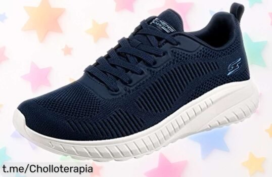 Zapatillas de deporte mujer Skechers Bobs Squad Chaos Face Off navy con diseño moderno y durabilidad top a precio rebajado un ofertón limitado que se va volando ¡hazte ya con las tuyas!