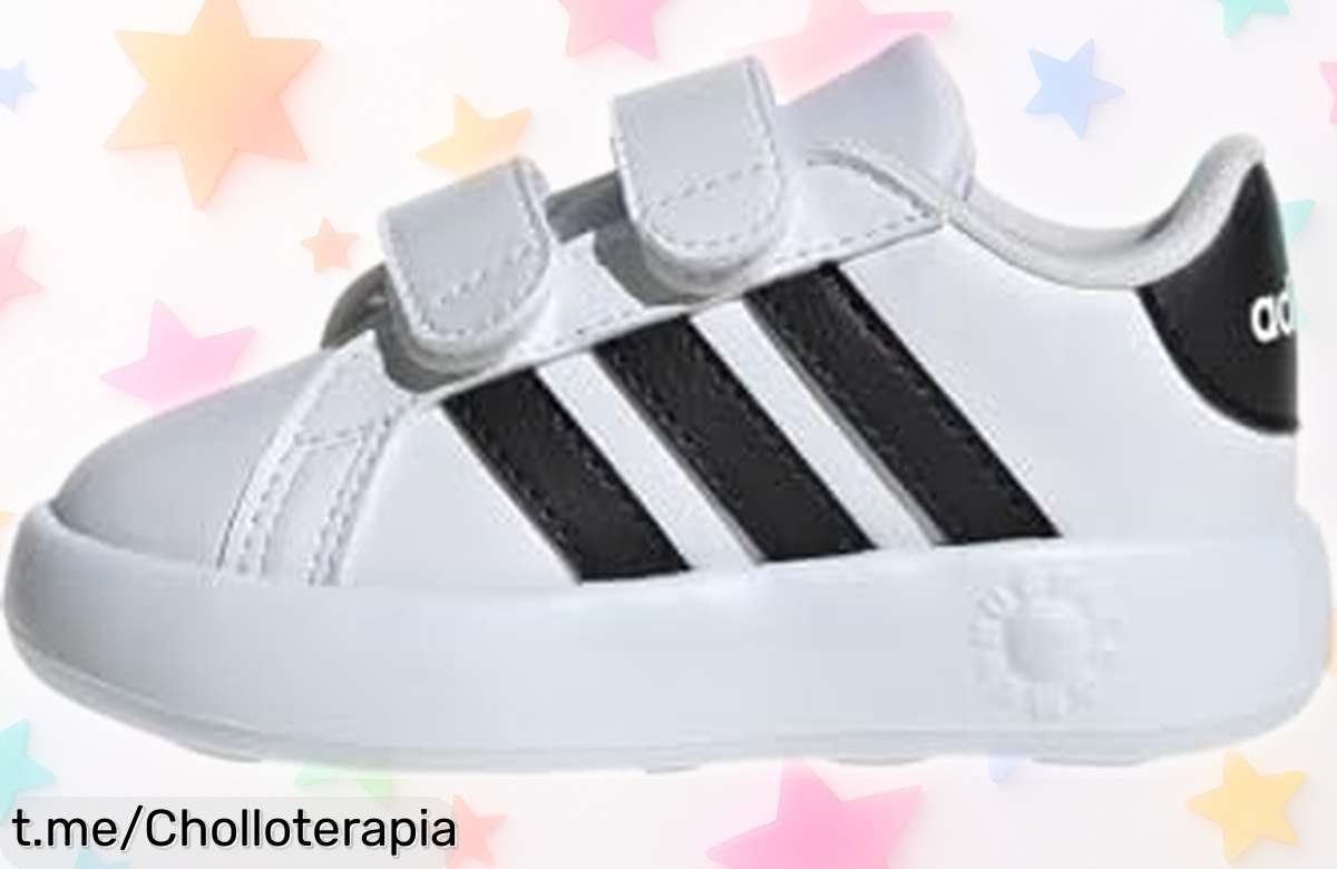 Zapatillas de tenis adidas Grand Court 2.0 para niños con suela EVA resistente y piel sintética, bajadas de precio en un ofertón limitado que se acaba rápido ¡Hazte ya con este super chollo antes que vuelen!