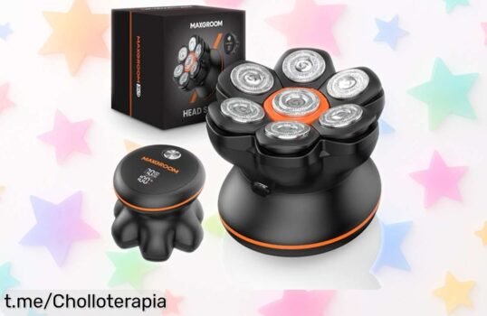 Afeitadora para cabeza MAXGROOM con 7 cabezales y preciosa oferta: ¡descuento brutal! Aprovecha ahora que se puede usar en seco o mojado, tu estilo no espera.