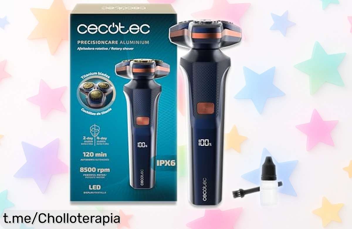 Afeitadora rotativa Cecotec con cuchillas de titanio a precio rebajado: disfruta una experiencia diferente y llévatela antes que desaparezca este chollazo. ¡Hazlo ahora!