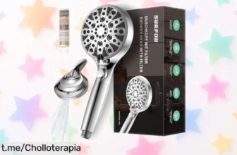 Alcachofa de ducha Surfou con filtro y 8 modos: aprovecha este ofertón que te encantará, deja tu piel radiante y cuida a tus mascotas. ¡Instalación fácil y precio rebajado solo por tiempo limitado!