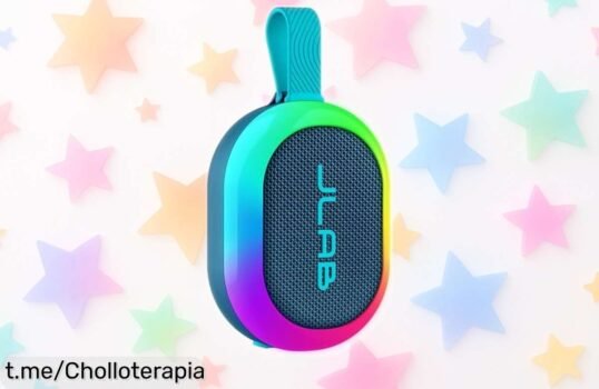 Altavoz Bluetooth JLab Pop Party, sonido potente y luces RGB a precio rebajadísimo. Haz que cada momento sea una fiesta inolvidable ¡Compra ahora y lánzate al ritmo!