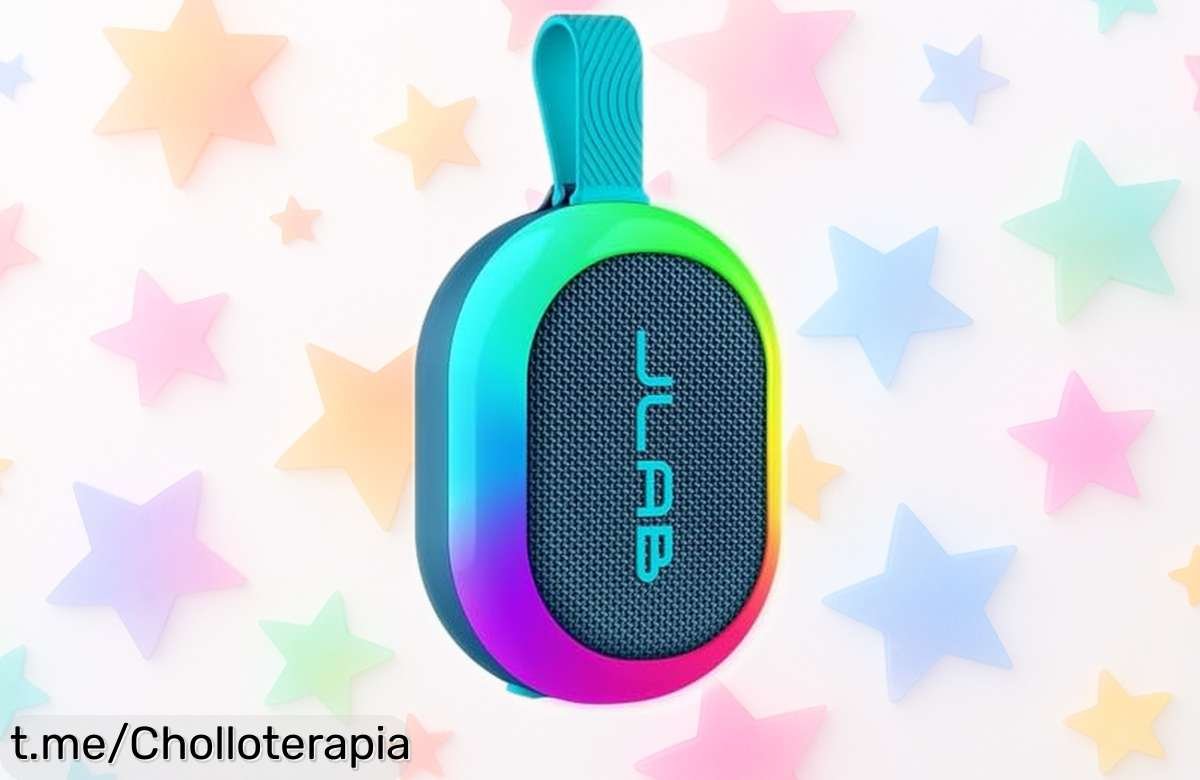 Altavoz Bluetooth JLab Pop Party, sonido potente y luces RGB a precio rebajadísimo. Haz que cada momento sea una fiesta inolvidable ¡Compra ahora y lánzate al ritmo!