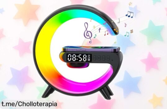 Altavoz bluetooth GOXAEEE con lámpara y carga inalámbrica a un precio rebajado que nunca esperaste, ¡dale luz y sonido a tu vida ahora mismo antes de que se agote!