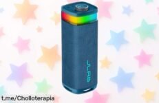 Altavoz bluetooth portátil JLab JBuds Party con luces RGB, ¡rebajado por tiempo limitado! Anima tus fiestas y conecta hasta 100 altavoces. ¡No dejes pasar esta oportunidad única!