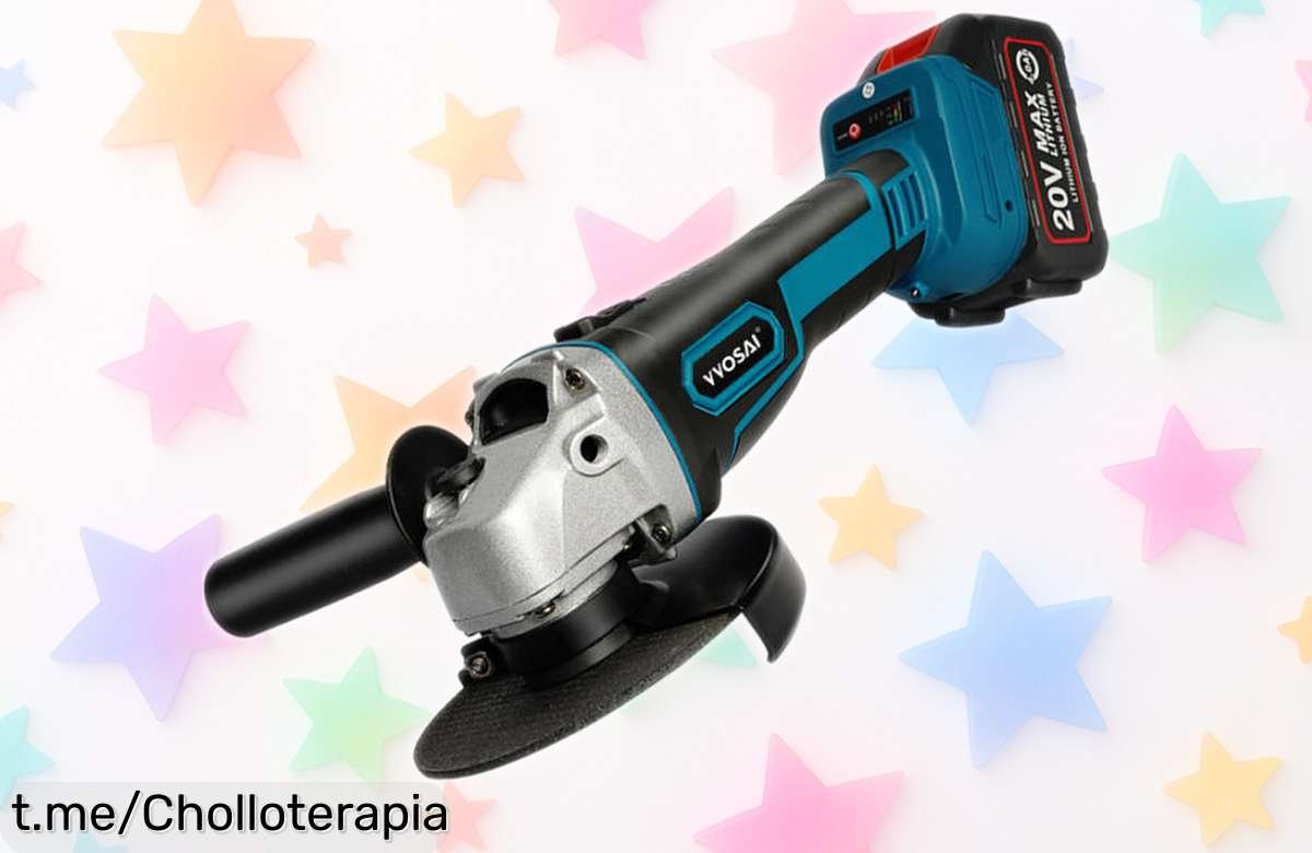 Amoladora angular inalámbrica VVOSAI 20V, ¡potencia sin límites y un descuento brutal! No dejes pasar este super chollo que transformará tu forma de trabajar.