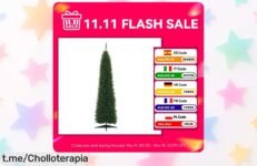 Árbol de Navidad artificial HOMCOM con efecto súper realista a precio loco: llévalo a casa y llena tu hogar de magia estas fiestas, ¡no te quedes sin este super chollo!