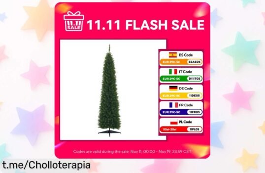 Árbol de Navidad artificial HOMCOM con efecto súper realista a precio loco: llévalo a casa y llena tu hogar de magia estas fiestas, ¡no te quedes sin este super chollo!