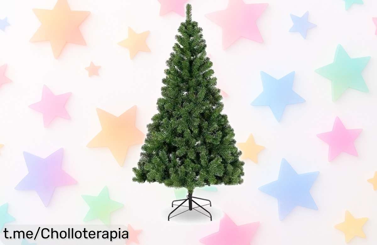 Árbol de Navidad artificial de 150 a 210 cm, calidad top y montaje súper fácil, ¡aprovecha esta caída de precio que se va volando y llena tu hogar de alegría ya!