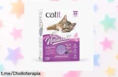 Arena aglomerante Catit Go Natural con lavanda: ¡adiós olores y suciedad! Aprovecha el precio rebajado por tiempo limitado, tu gato te lo agradecerá.